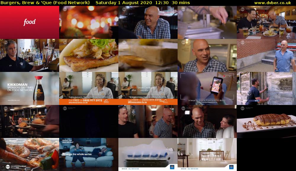 Burgers, Brew & 'Que (Food Network) Saturday 1 August 2020 12:30 - 13:00