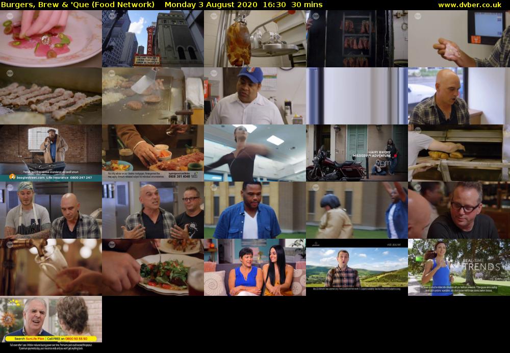 Burgers, Brew & 'Que (Food Network) Monday 3 August 2020 16:30 - 17:00