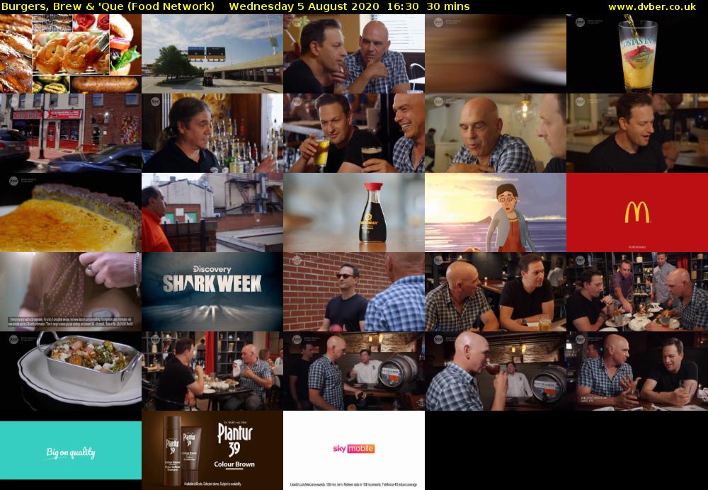 Burgers, Brew & 'Que (Food Network) Wednesday 5 August 2020 16:30 - 17:00