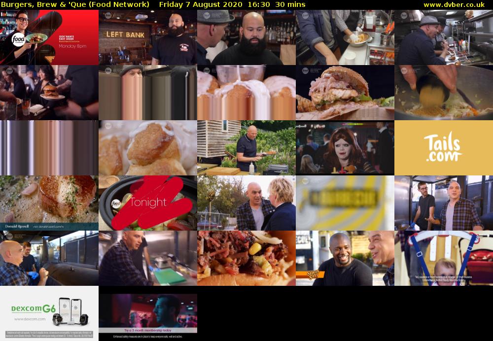 Burgers, Brew & 'Que (Food Network) Friday 7 August 2020 16:30 - 17:00