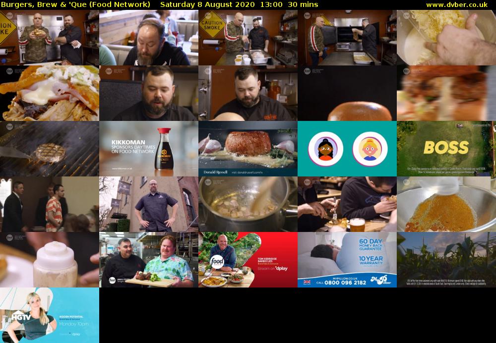 Burgers, Brew & 'Que (Food Network) Saturday 8 August 2020 13:00 - 13:30