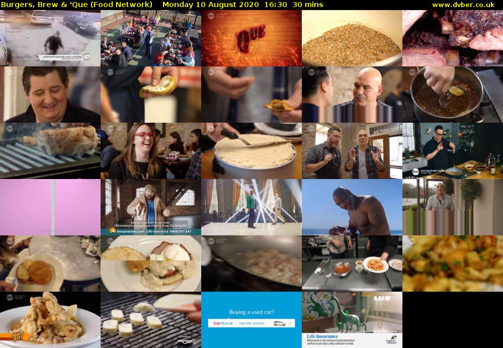 Burgers, Brew & 'Que (Food Network) Monday 10 August 2020 16:30 - 17:00