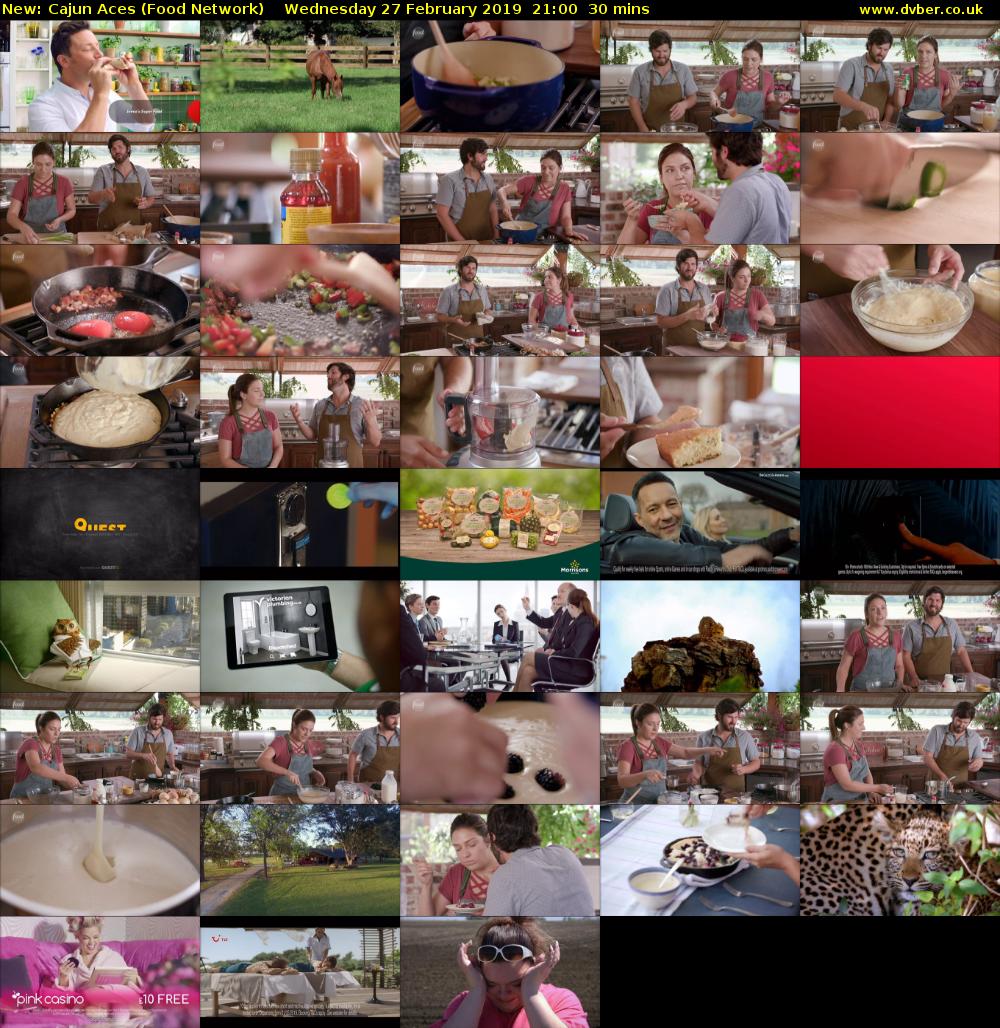 Cajun Aces (Food Network) Wednesday 27 February 2019 21:00 - 21:30