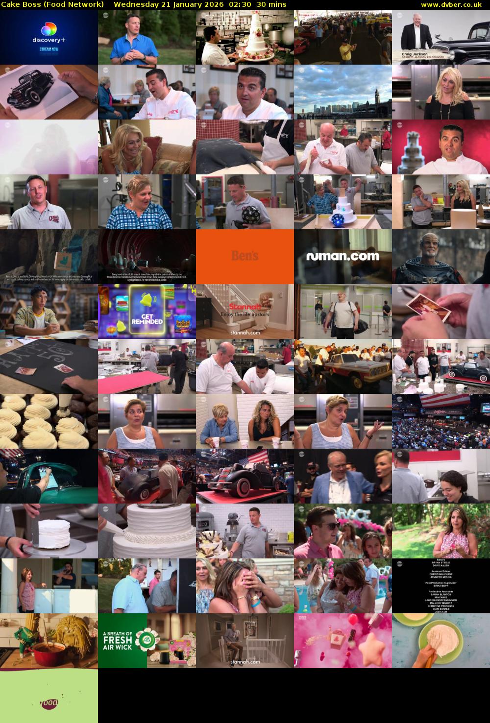 Cake Boss (Food Network) Wednesday 21 January 2026 02:30 - 03:00