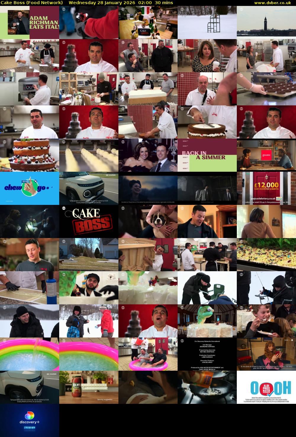Cake Boss (Food Network) Wednesday 28 January 2026 02:00 - 02:30