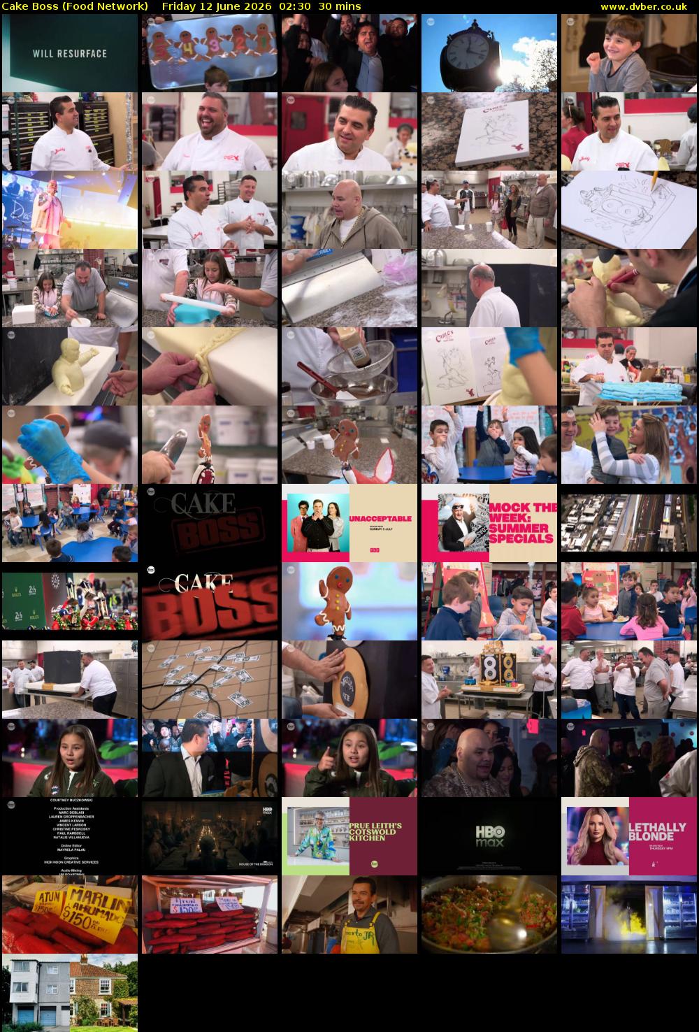 Cake Boss (Food Network) Friday 12 June 2026 02:30 - 03:00
