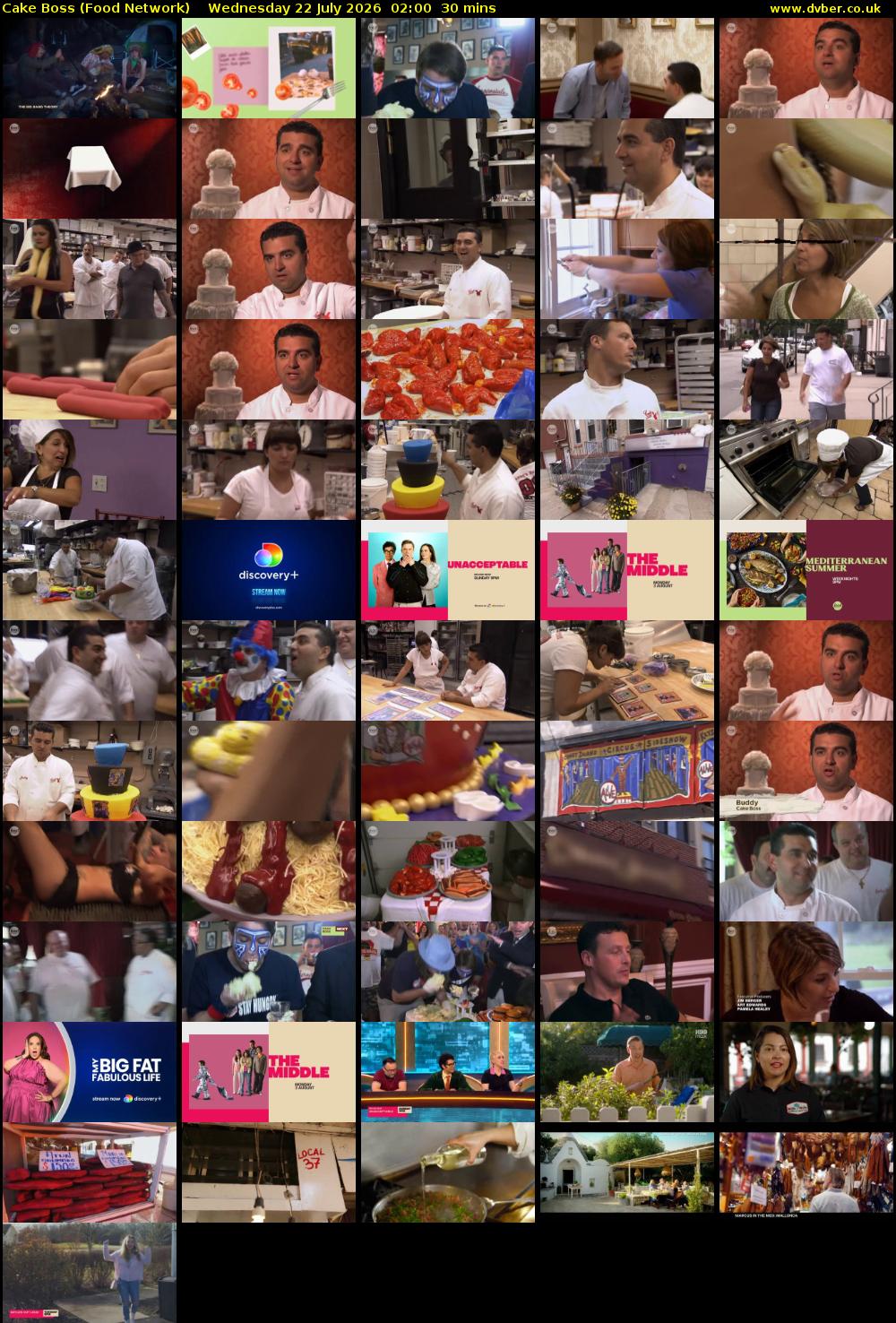 Cake Boss (Food Network) Wednesday 22 July 2026 02:00 - 02:30
