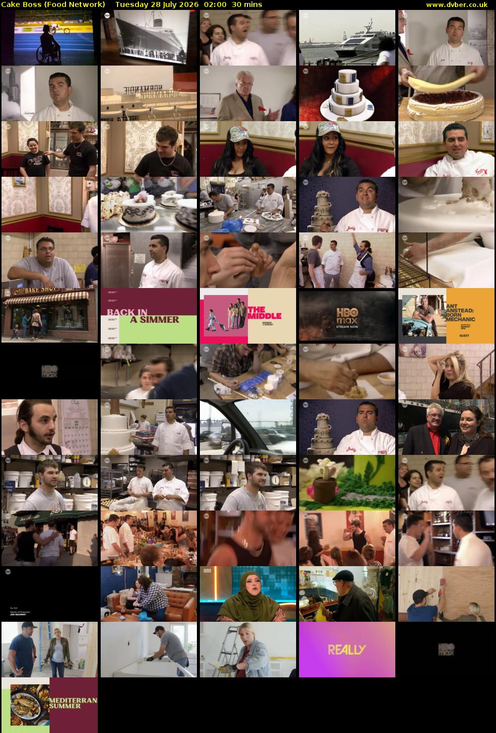 Cake Boss (Food Network) Tuesday 28 July 2026 02:00 - 02:30