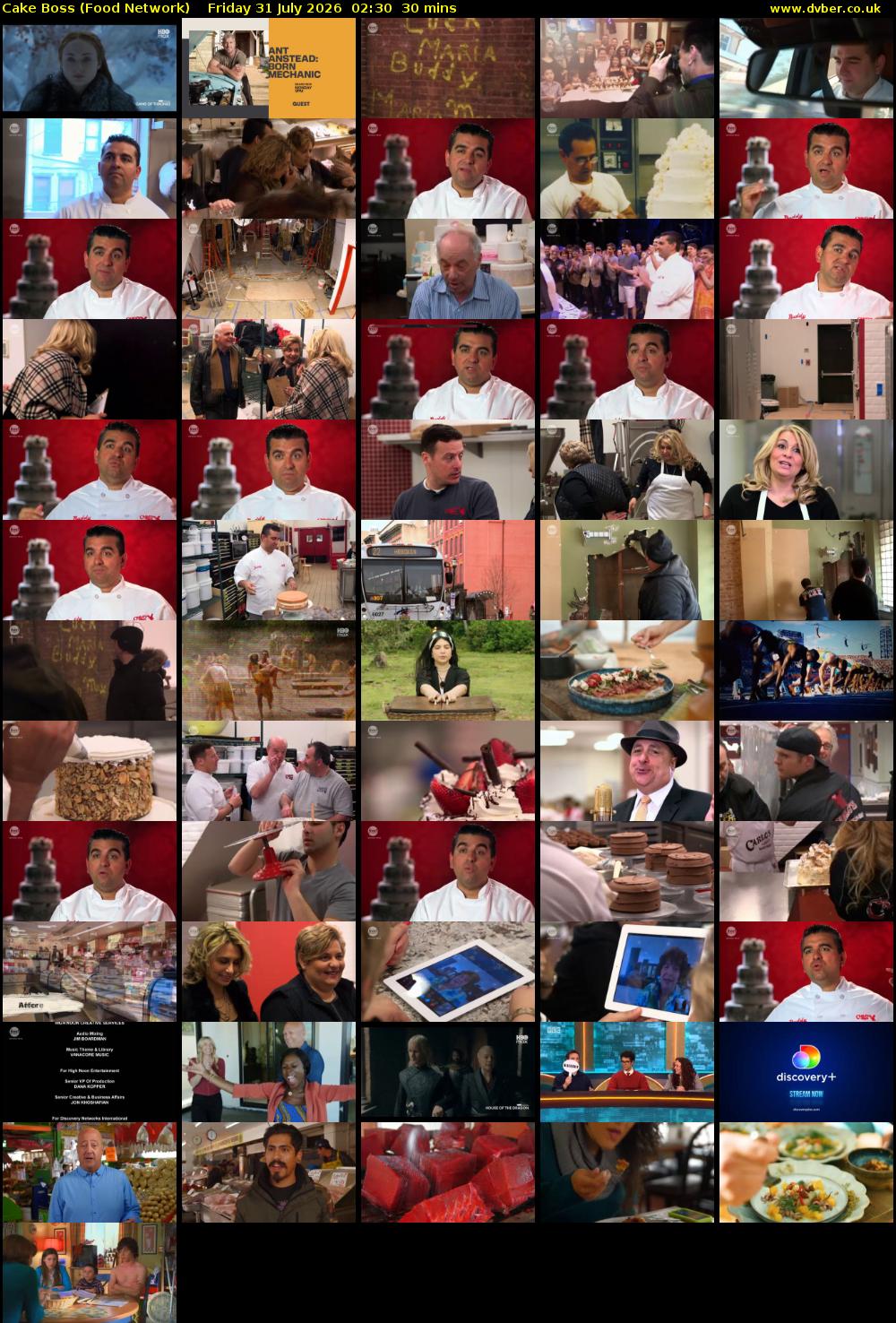 Cake Boss (Food Network) Friday 31 July 2026 02:30 - 03:00
