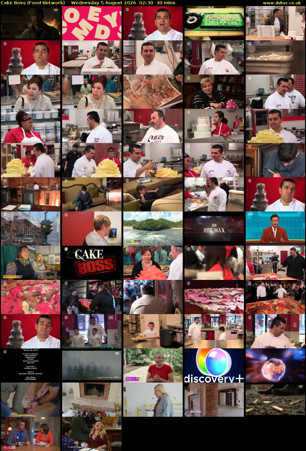 Cake Boss (Food Network) Wednesday 5 August 2026 02:30 - 03:00