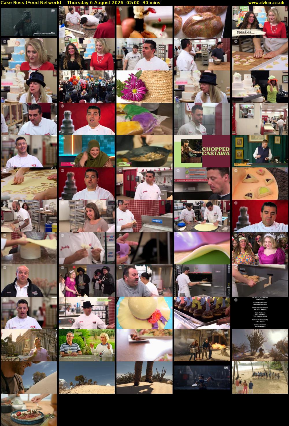 Cake Boss (Food Network) Thursday 6 August 2026 02:00 - 02:30