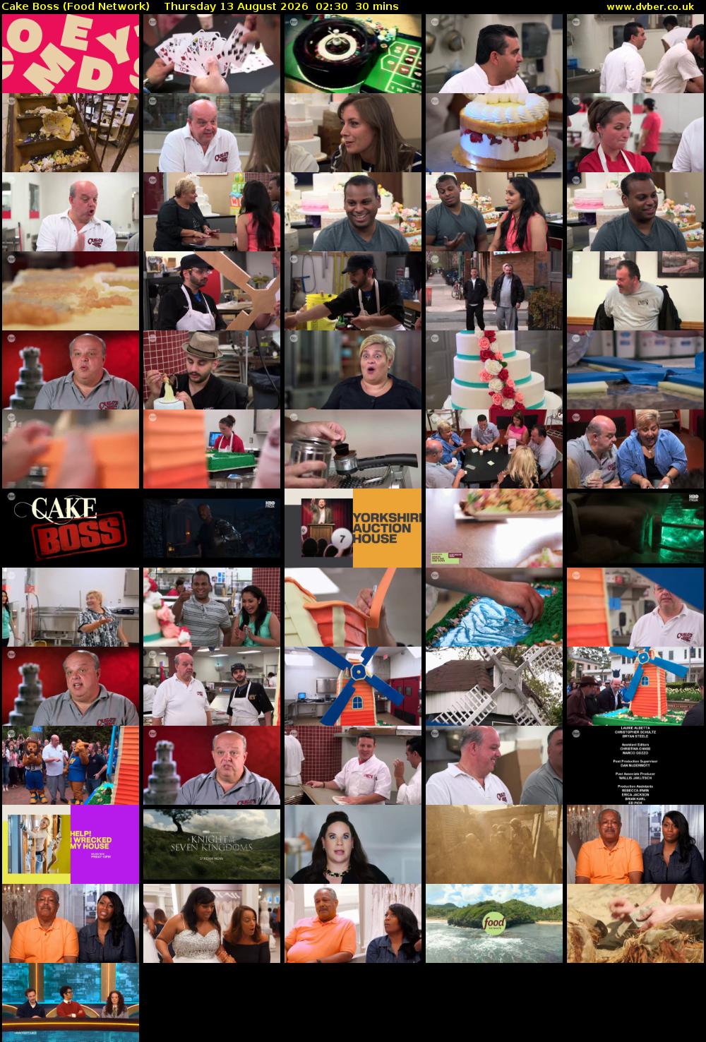 Cake Boss (Food Network) Thursday 13 August 2026 02:30 - 03:00