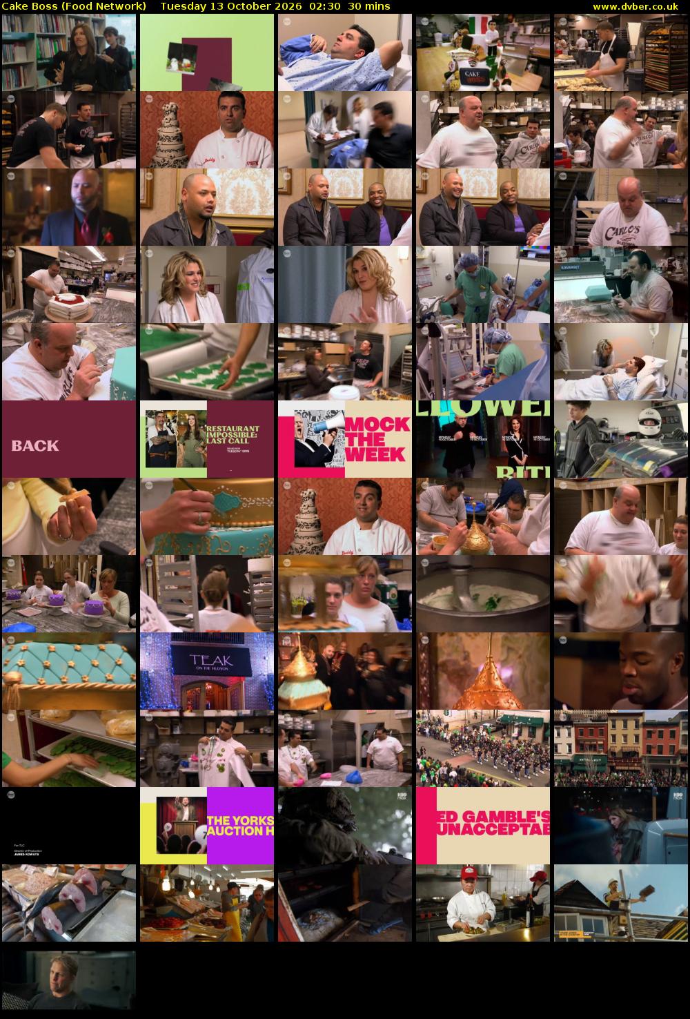 Cake Boss (Food Network) Tuesday 13 October 2026 02:30 - 03:00