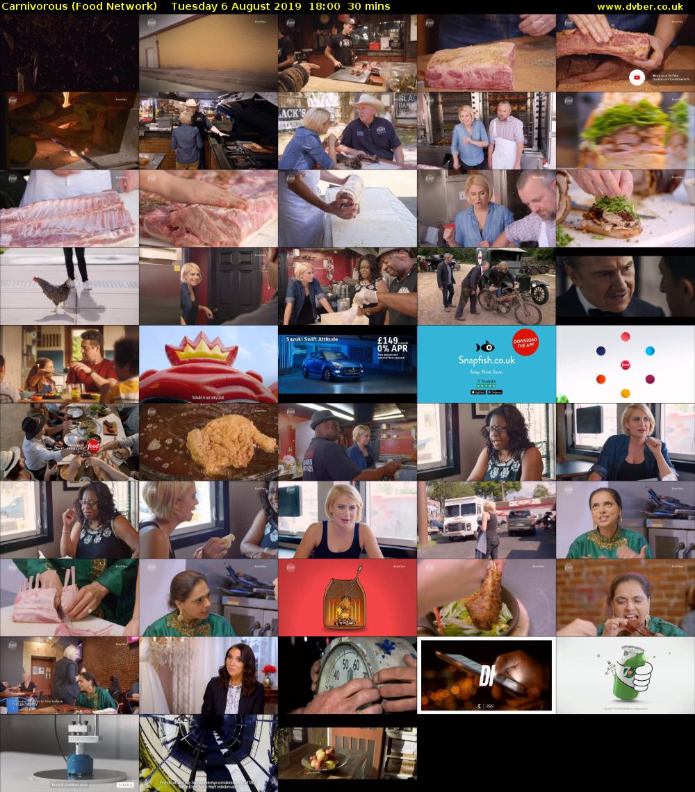 Carnivorous (Food Network) Tuesday 6 August 2019 18:00 - 18:30