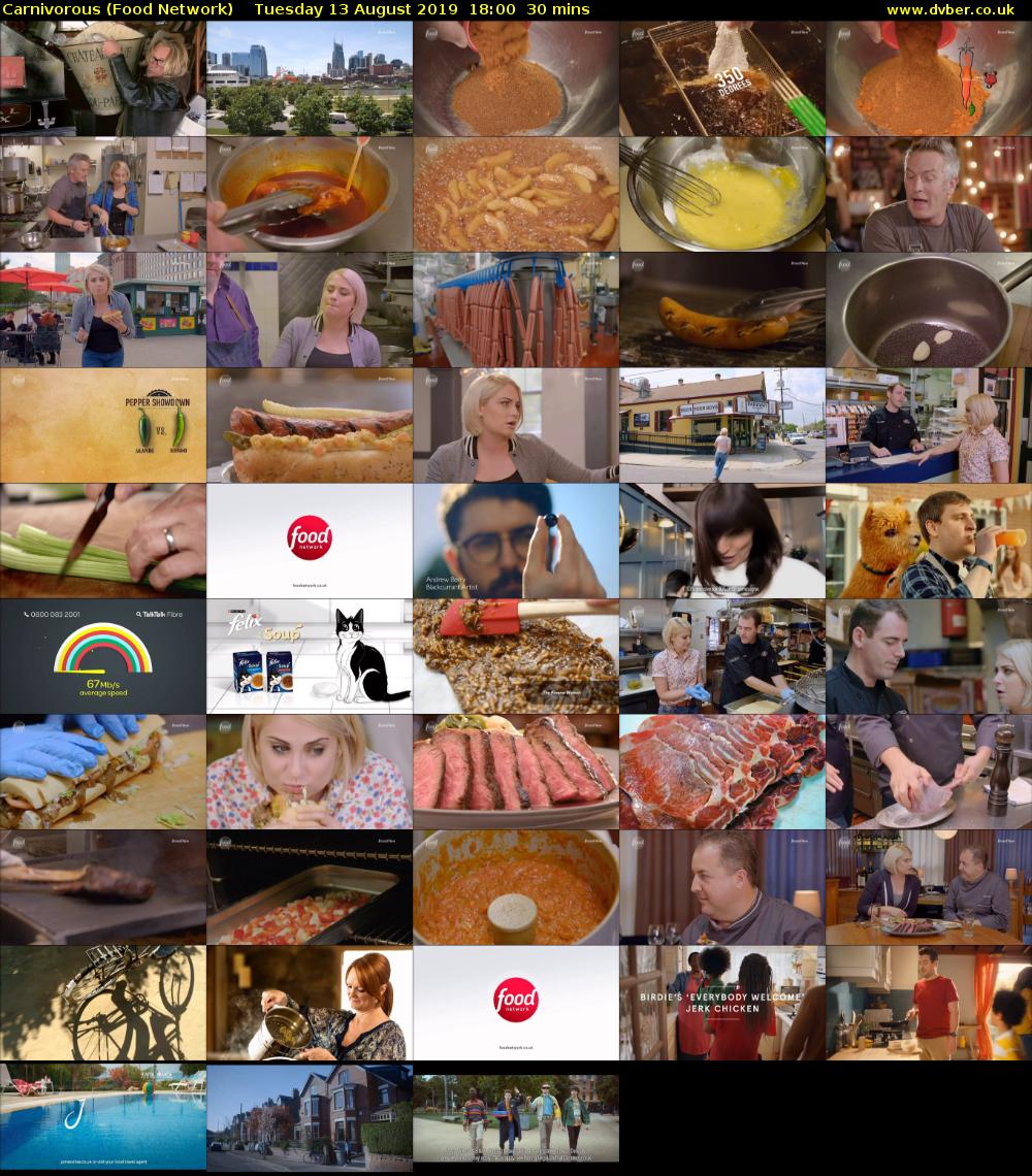 Carnivorous (Food Network) Tuesday 13 August 2019 18:00 - 18:30