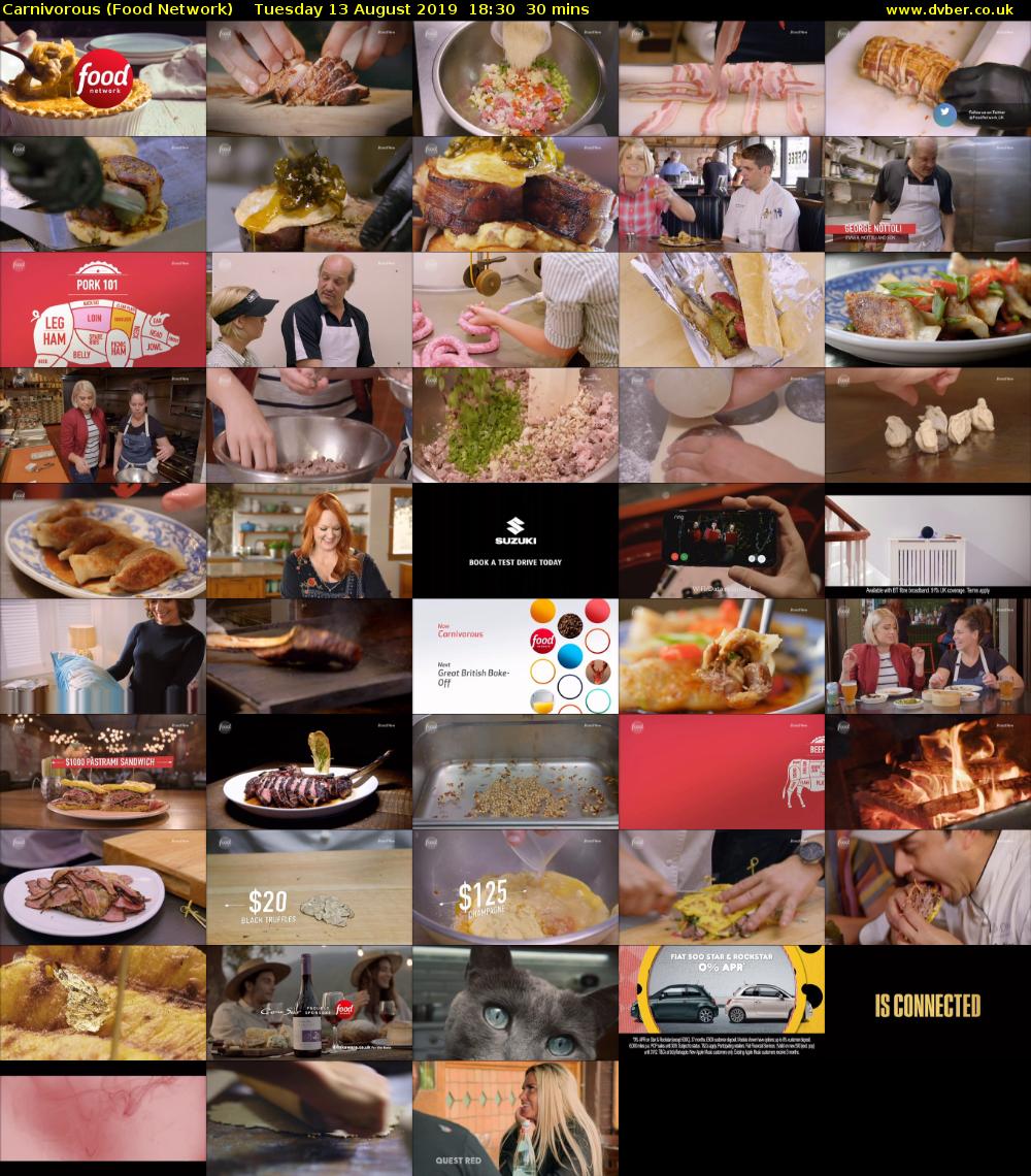 Carnivorous (Food Network) Tuesday 13 August 2019 18:30 - 19:00