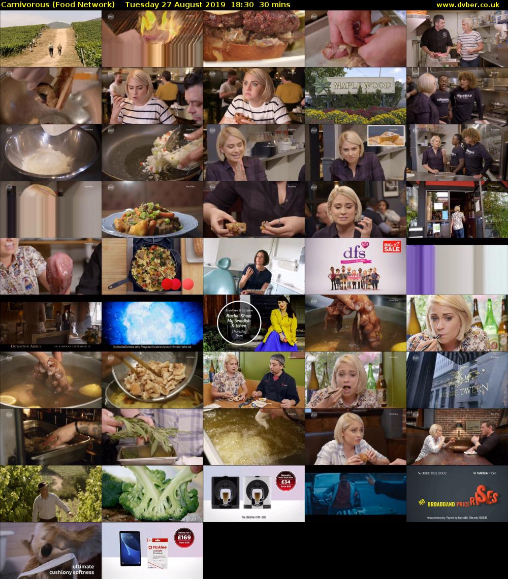 Carnivorous (Food Network) Tuesday 27 August 2019 18:30 - 19:00