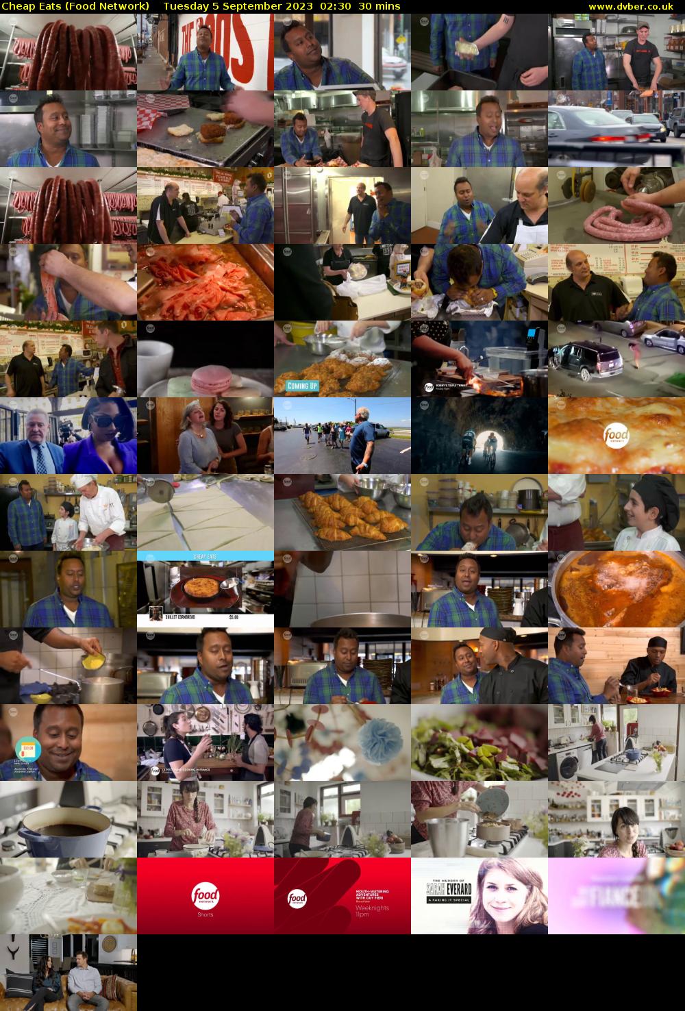 Cheap Eats (Food Network) Tuesday 5 September 2023 02:30 - 03:00