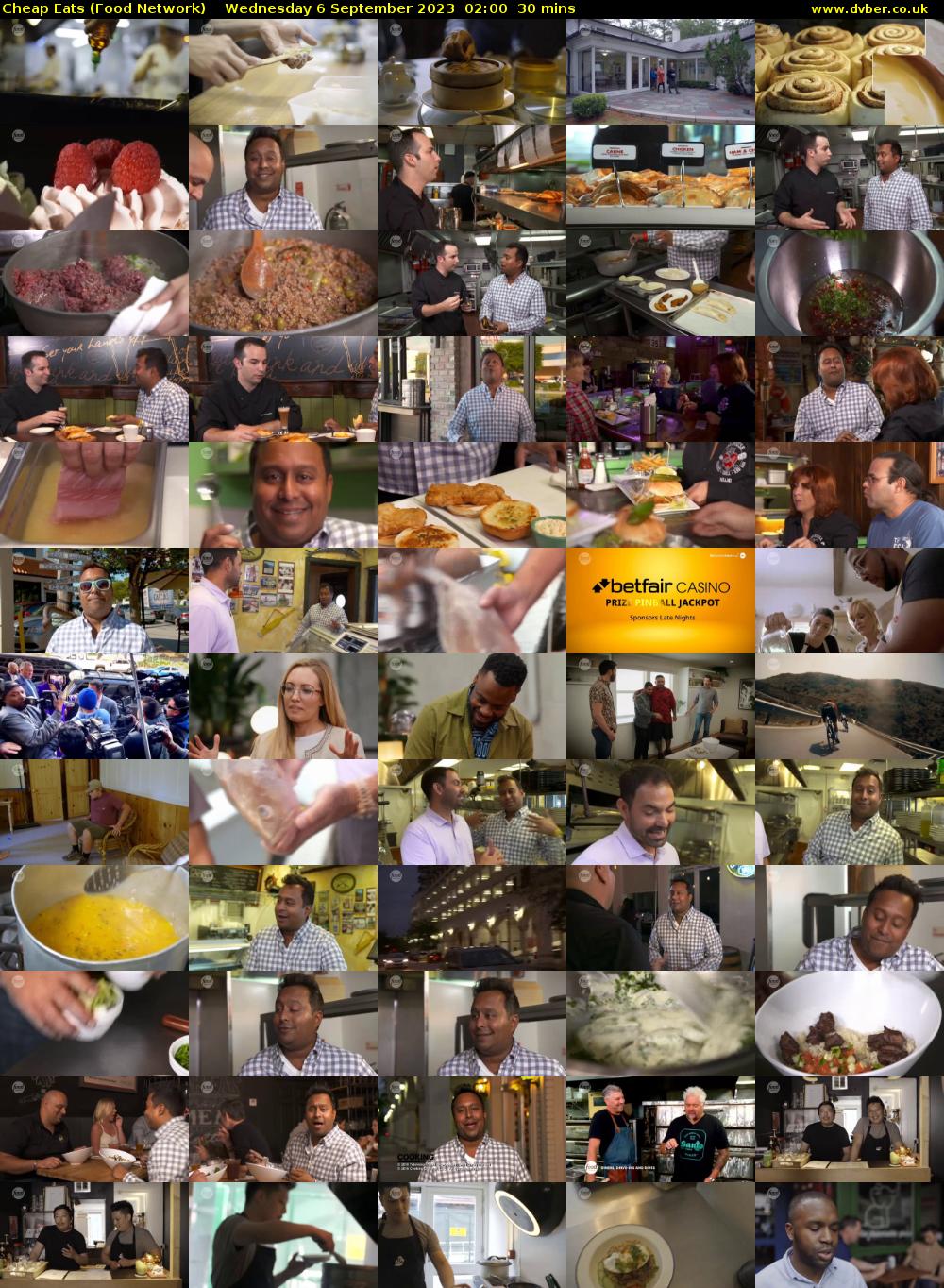 Cheap Eats (Food Network) Wednesday 6 September 2023 02:00 - 02:30