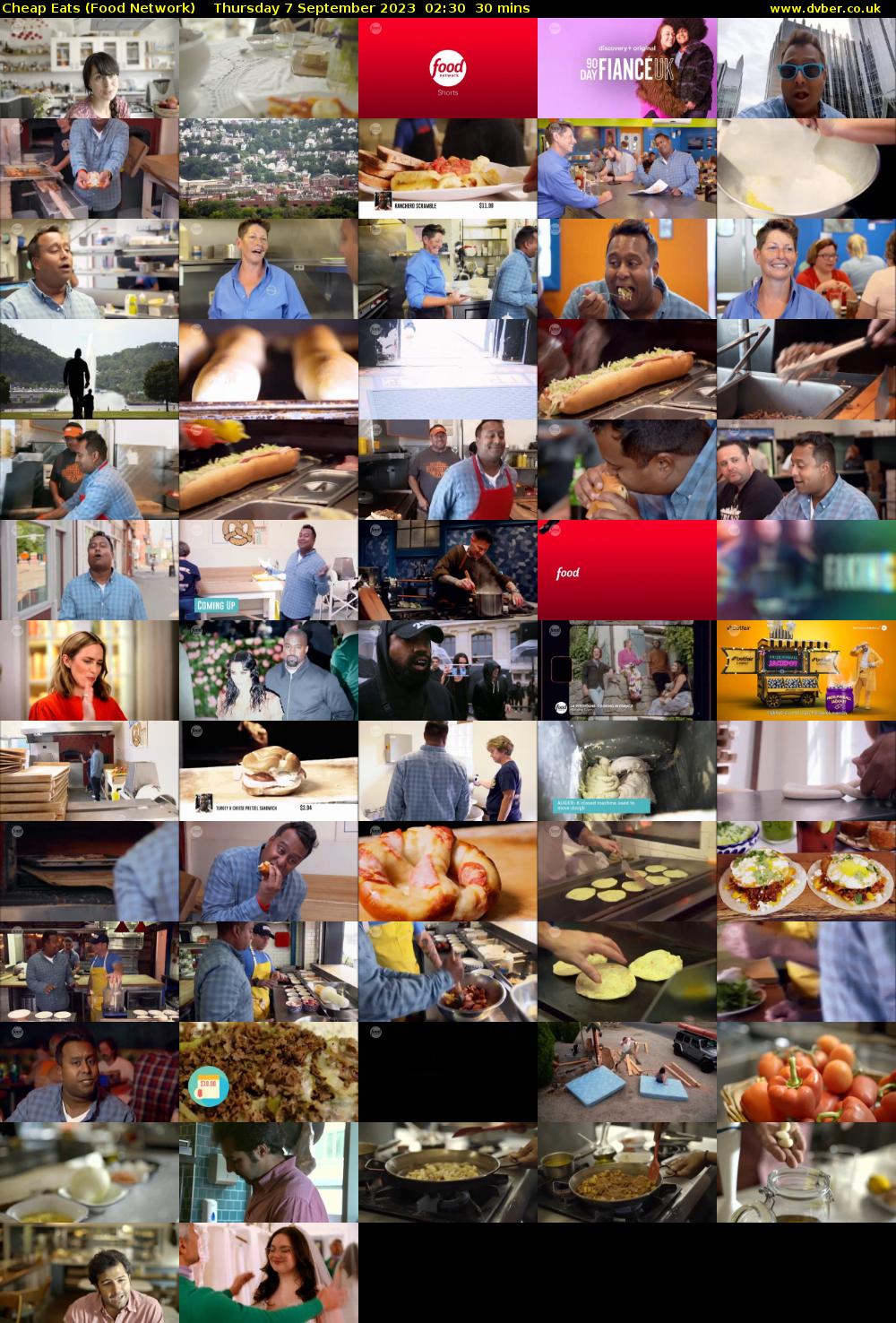 Cheap Eats (Food Network) Thursday 7 September 2023 02:30 - 03:00