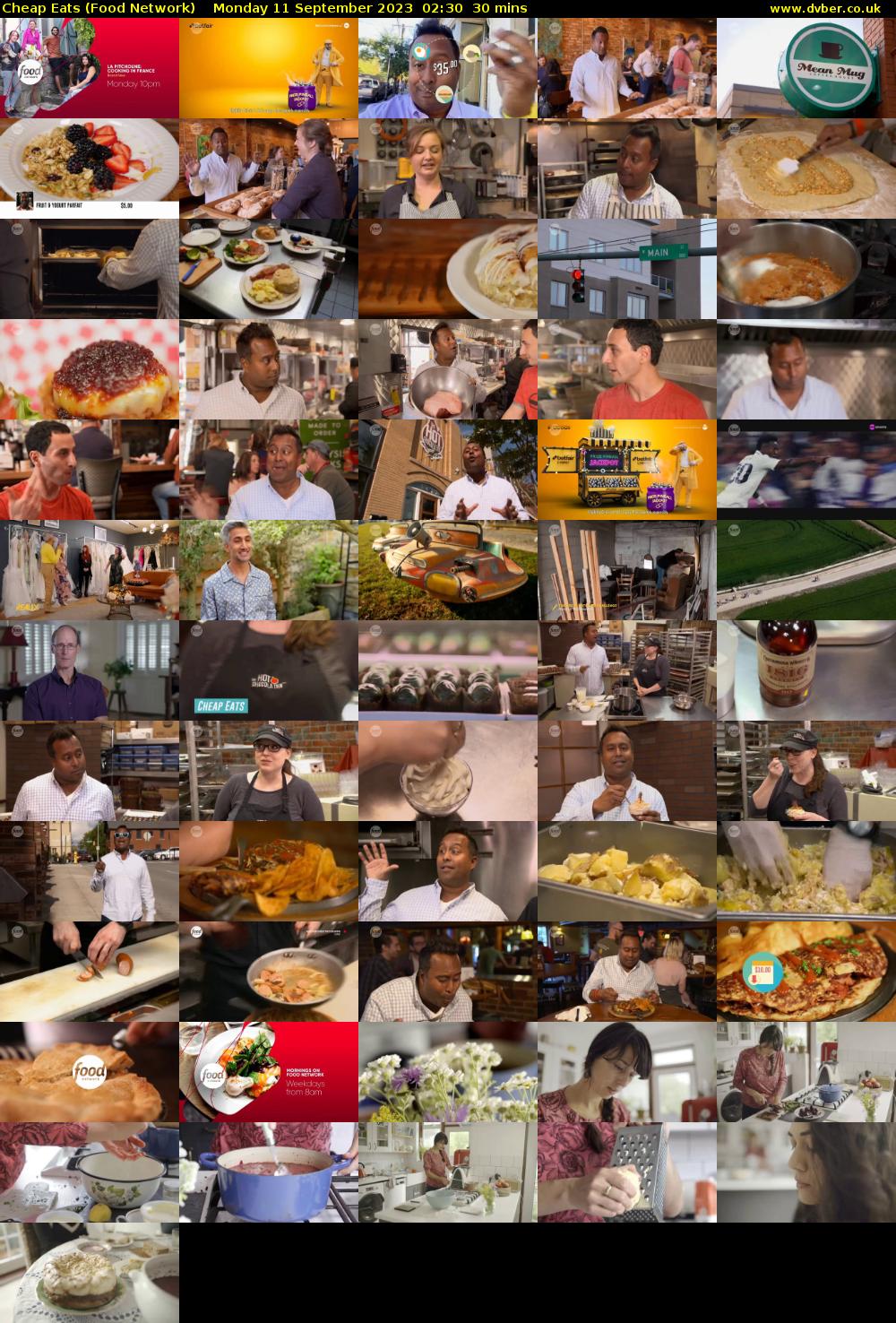 Cheap Eats (Food Network) Monday 11 September 2023 02:30 - 03:00