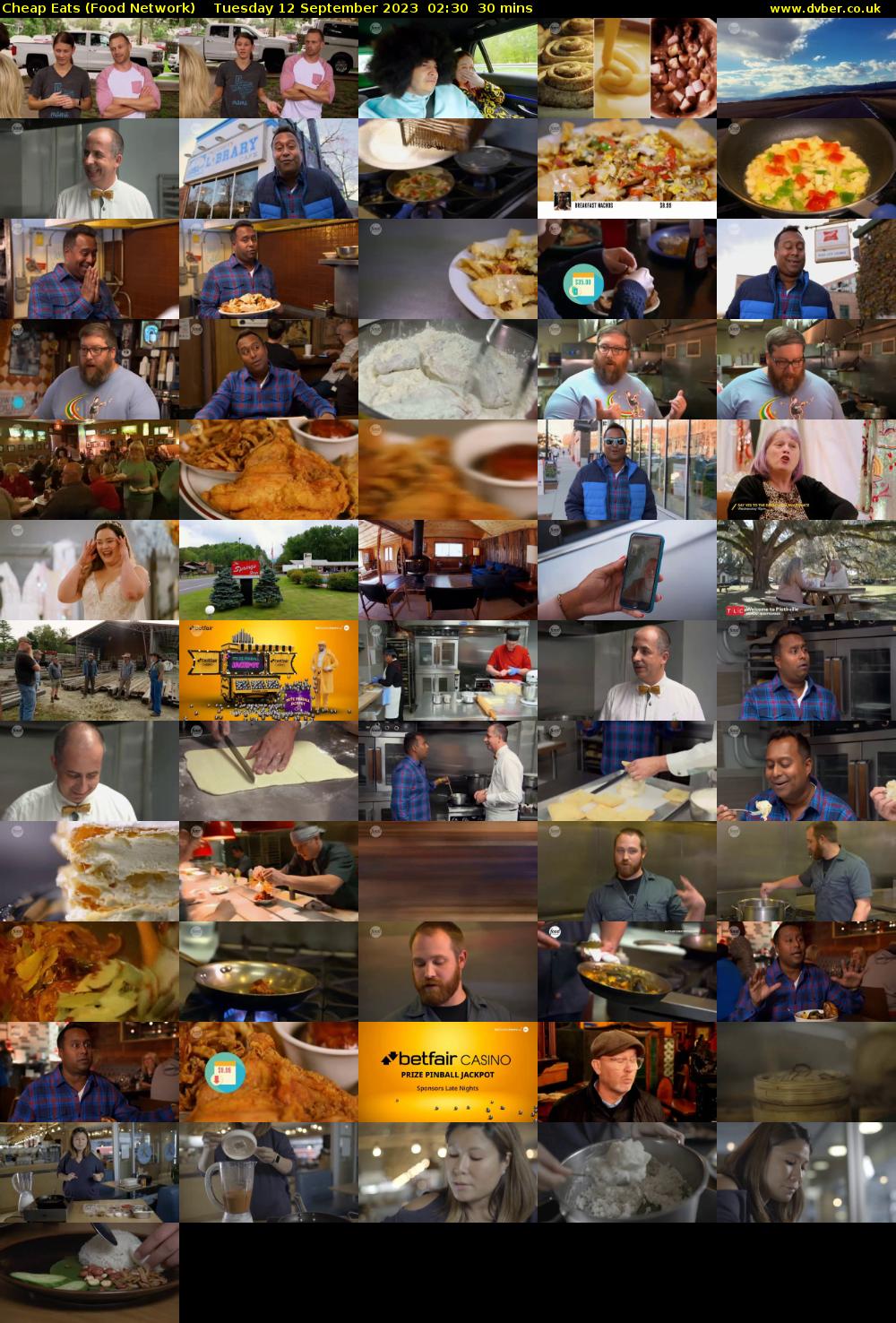Cheap Eats (Food Network) Tuesday 12 September 2023 02:30 - 03:00