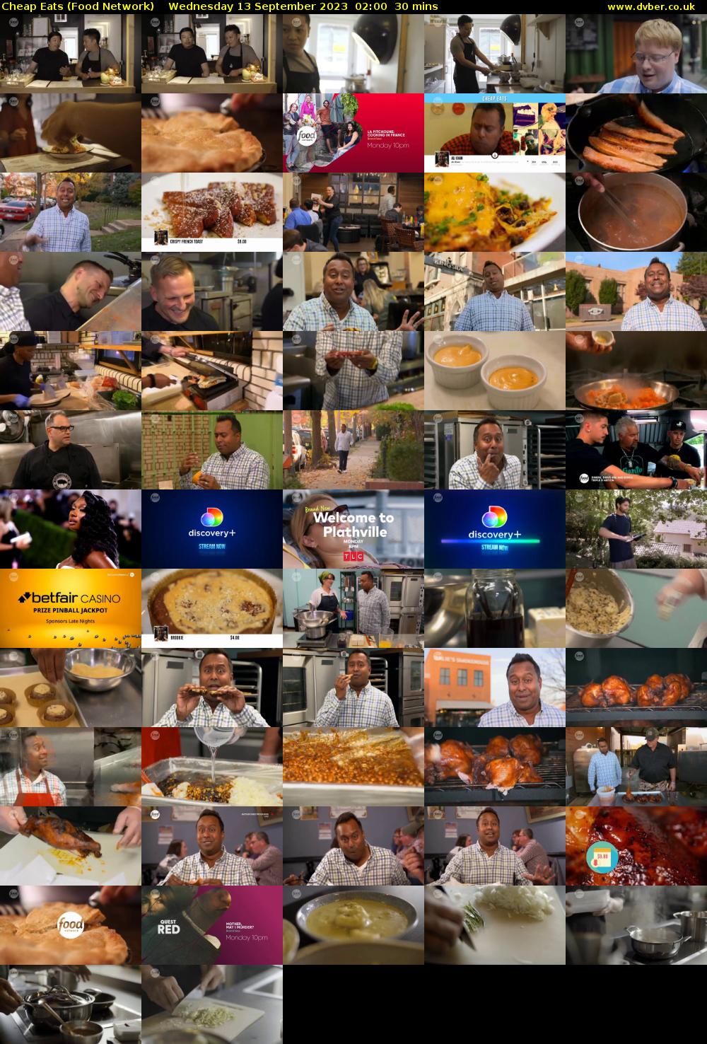 Cheap Eats (Food Network) Wednesday 13 September 2023 02:00 - 02:30