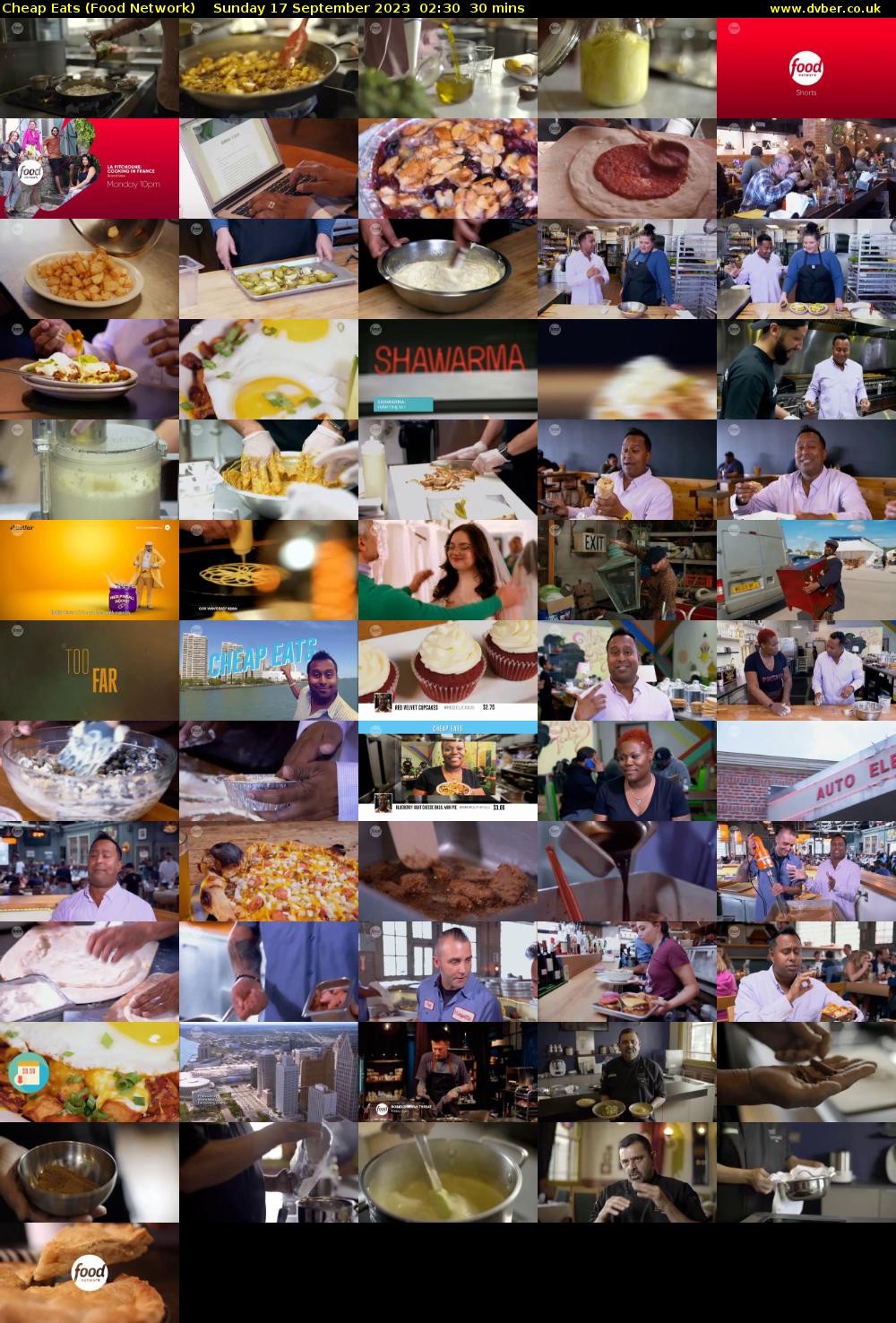 Cheap Eats (Food Network) Sunday 17 September 2023 02:30 - 03:00