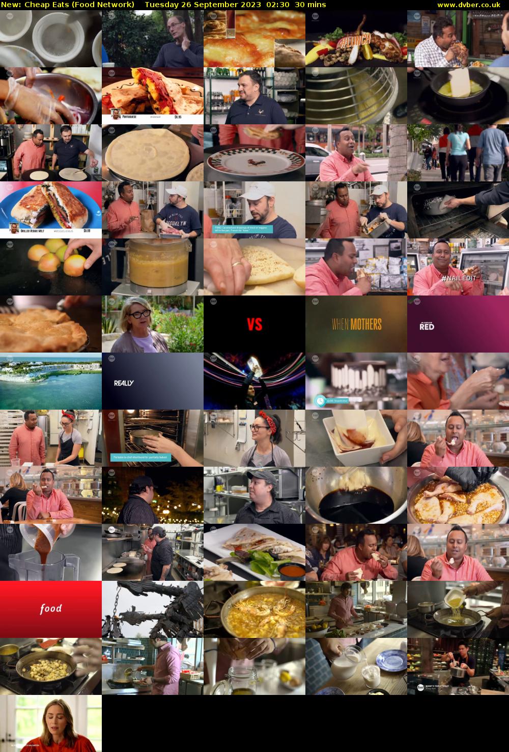 Cheap Eats (Food Network) Tuesday 26 September 2023 02:30 - 03:00