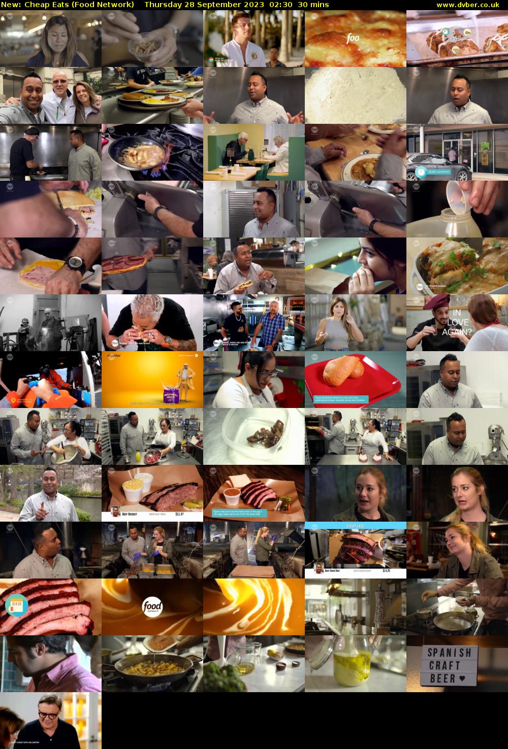 Cheap Eats (Food Network) Thursday 28 September 2023 02:30 - 03:00