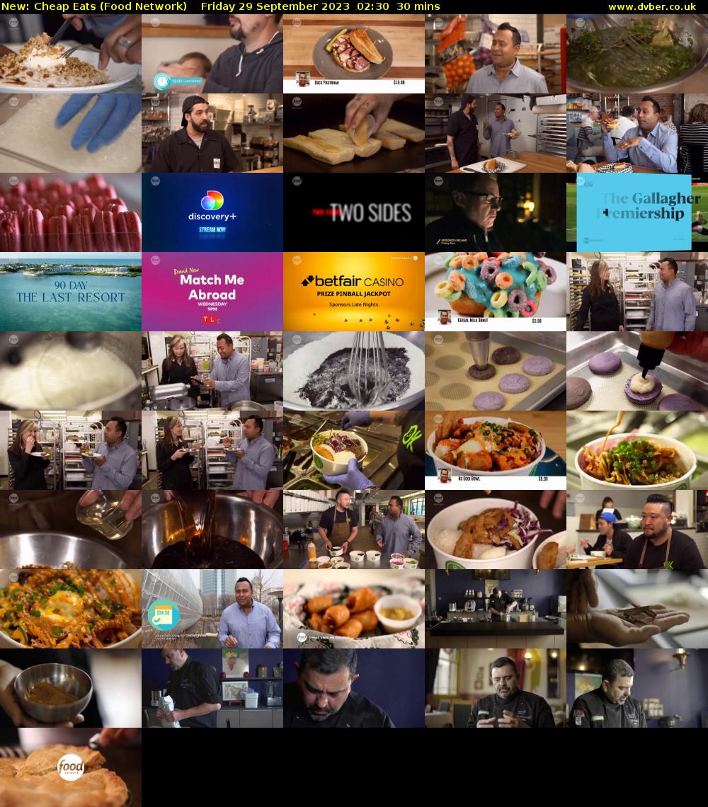 Cheap Eats (Food Network) Friday 29 September 2023 02:30 - 03:00