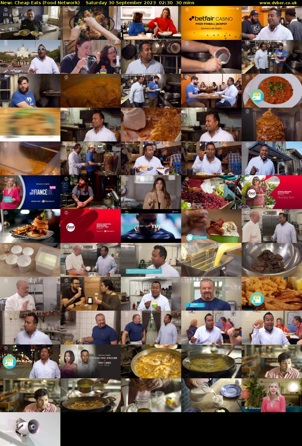 Cheap Eats (Food Network) Saturday 30 September 2023 02:30 - 03:00