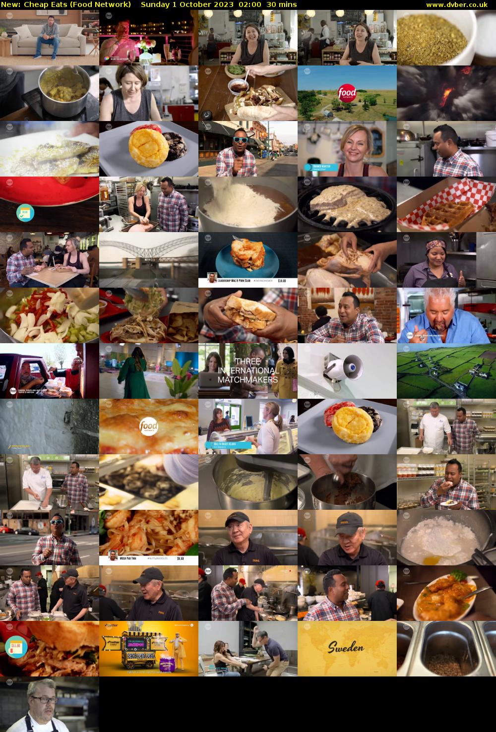 Cheap Eats (Food Network) Sunday 1 October 2023 02:00 - 02:30
