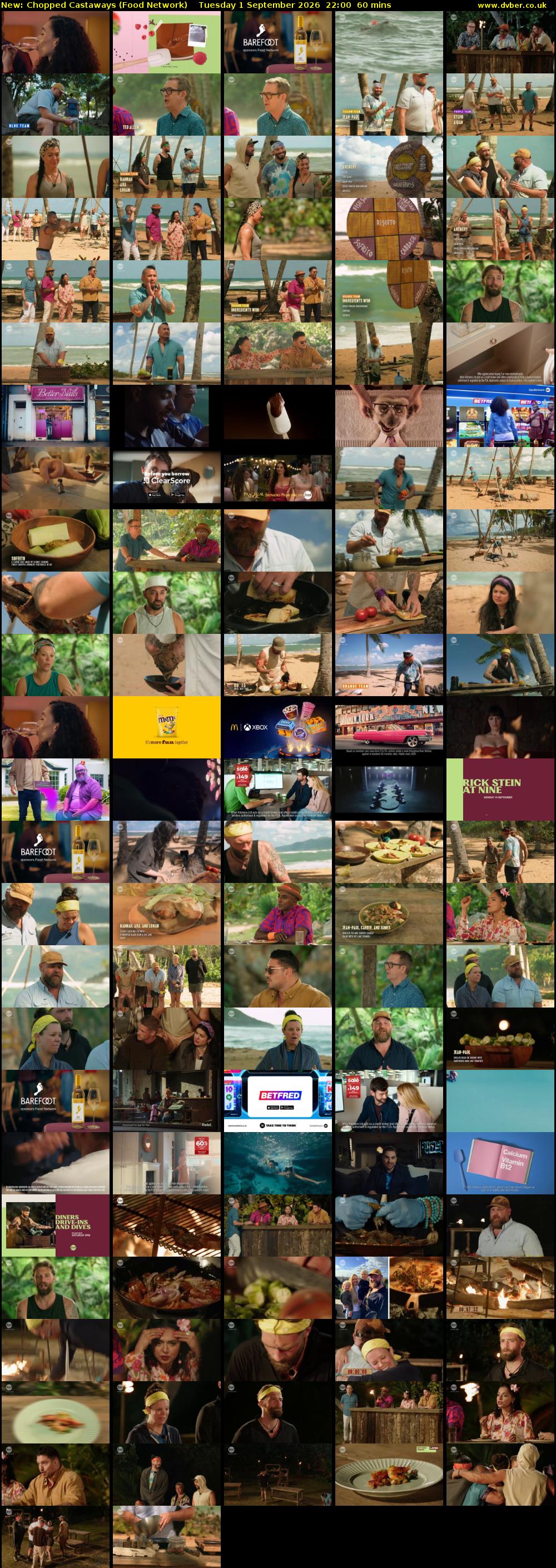Chopped Castaways (Food Network) Tuesday 1 September 2026 22:00 - 23:00