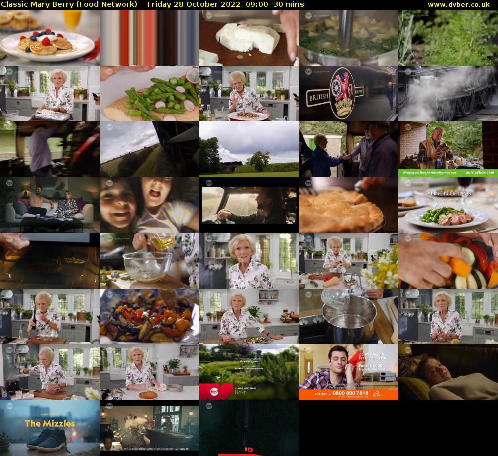 Classic Mary Berry (Food Network) Friday 28 October 2022 09:00 - 09:30