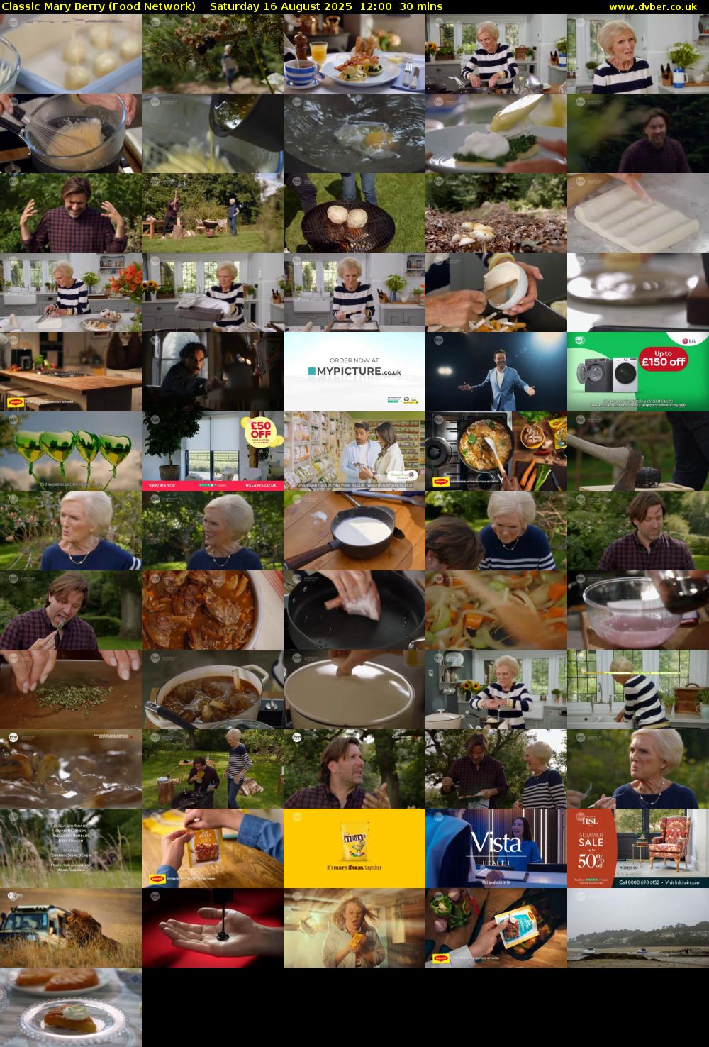 Classic Mary Berry (Food Network) Saturday 16 August 2025 12:00 - 12:30