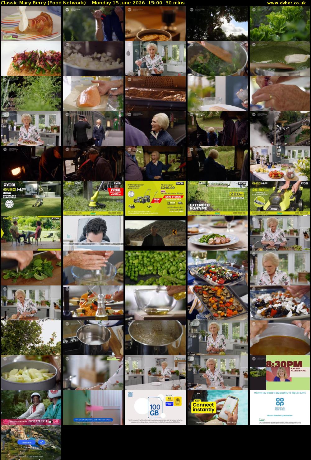 Classic Mary Berry (Food Network) Monday 15 June 2026 15:00 - 15:30