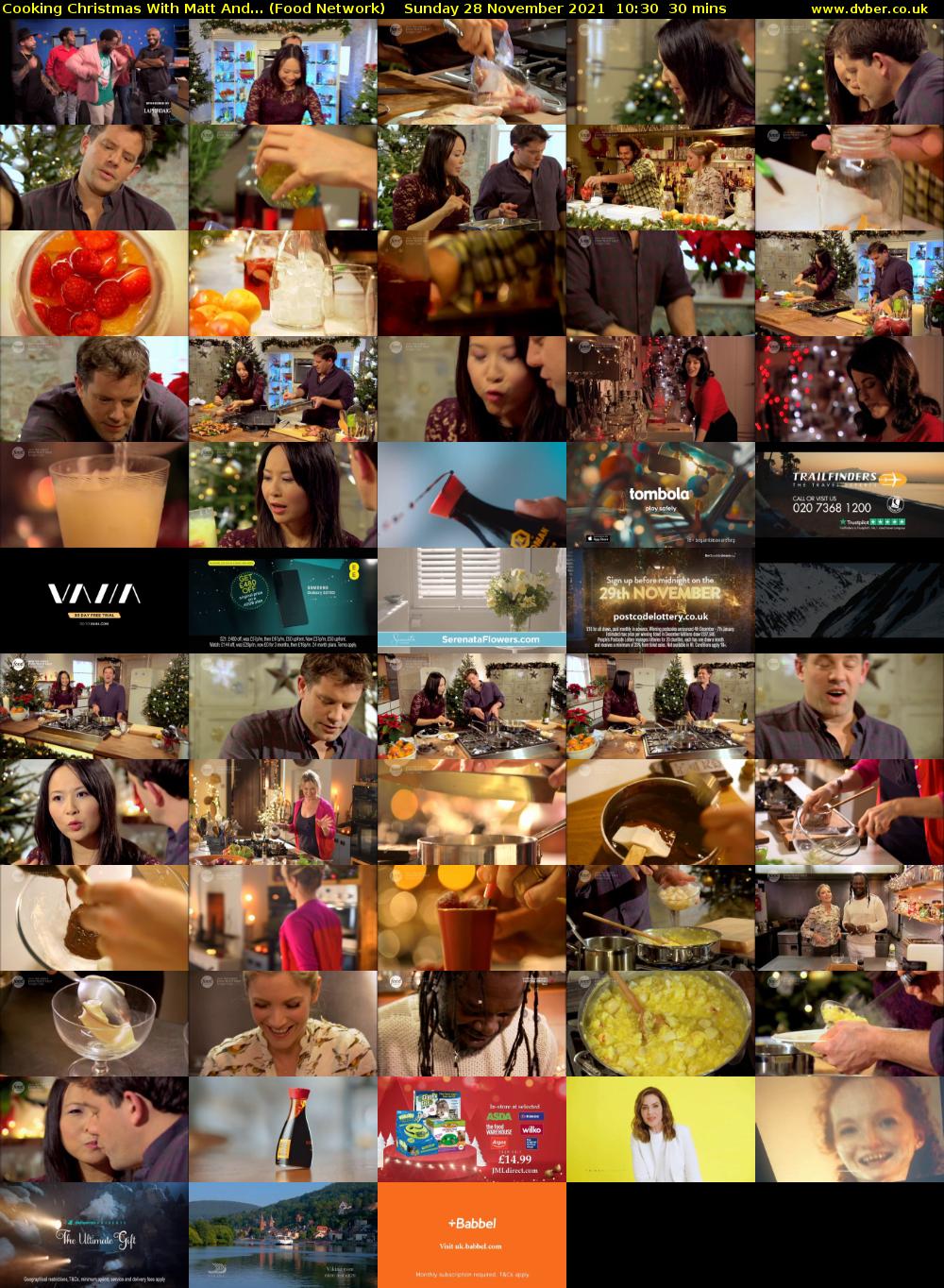 Cooking Christmas With Matt And... (Food Network) Sunday 28 November 2021 10:30 - 11:00