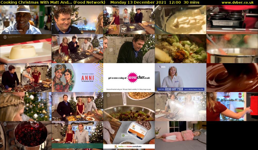 Cooking Christmas With Matt And... (Food Network) Monday 13 December 2021 12:00 - 12:30