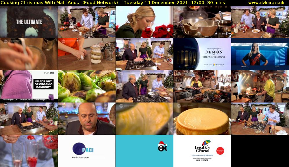 Cooking Christmas With Matt And... (Food Network) Tuesday 14 December 2021 12:00 - 12:30