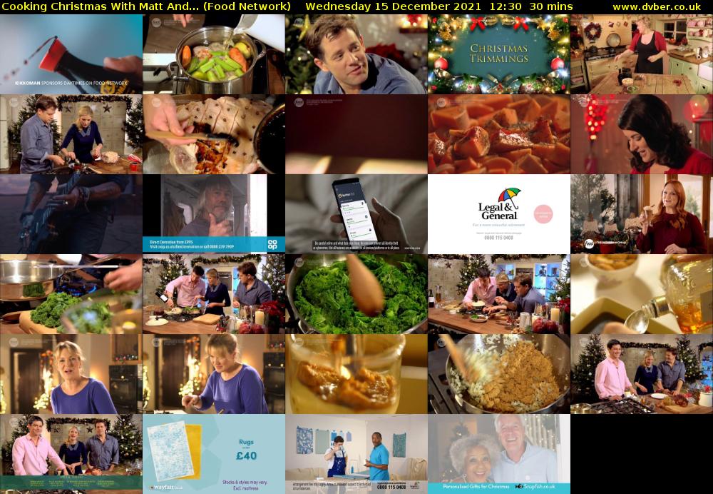 Cooking Christmas With Matt And... (Food Network) Wednesday 15 December 2021 12:30 - 13:00