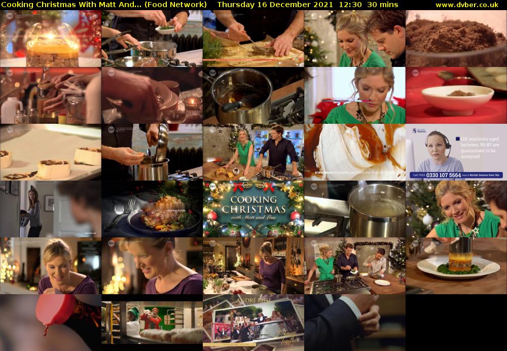 Cooking Christmas With Matt And... (Food Network) Thursday 16 December 2021 12:30 - 13:00