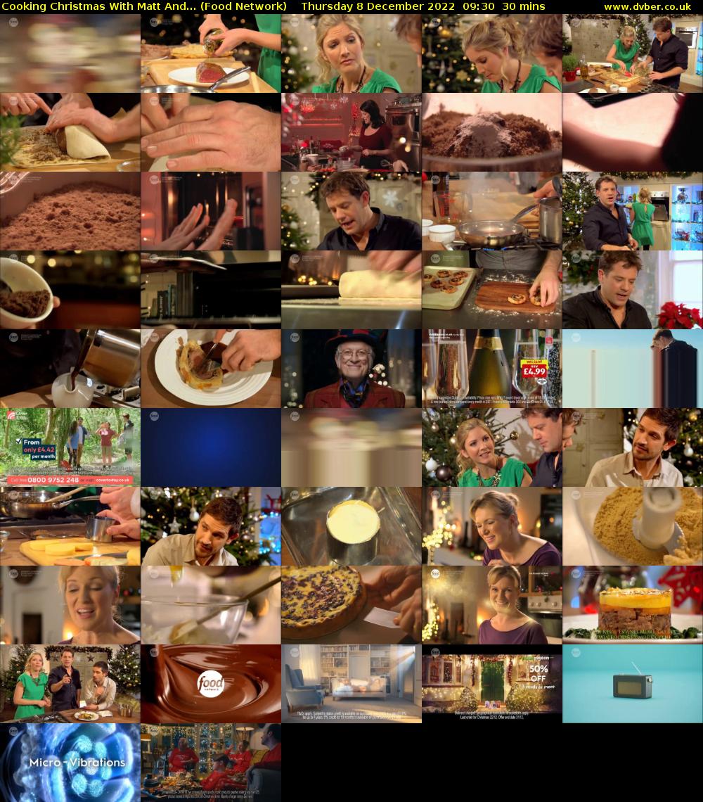 Cooking Christmas With Matt And... (Food Network) Thursday 8 December 2022 09:30 - 10:00