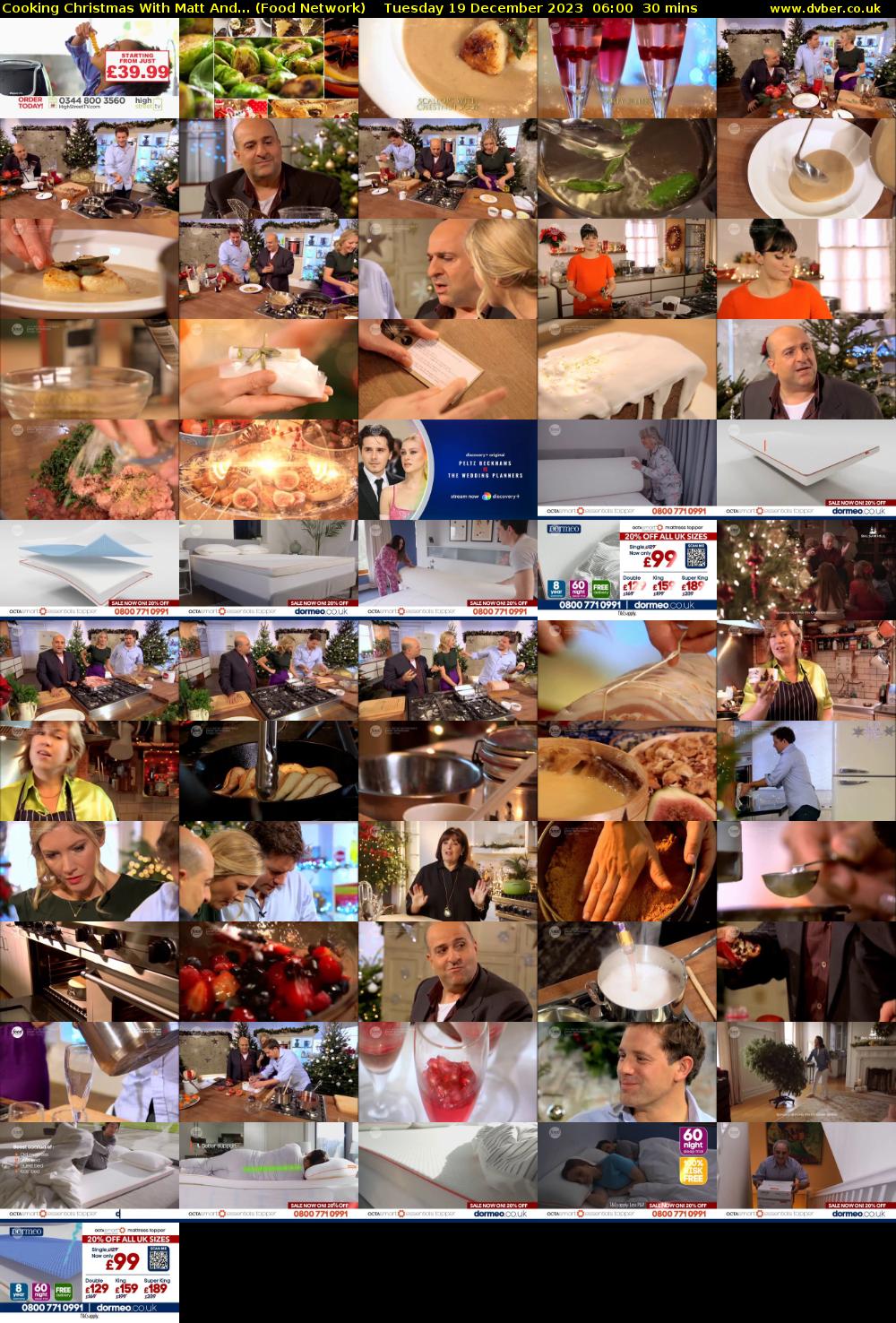 Cooking Christmas With Matt And... (Food Network) Tuesday 19 December 2023 06:00 - 06:30