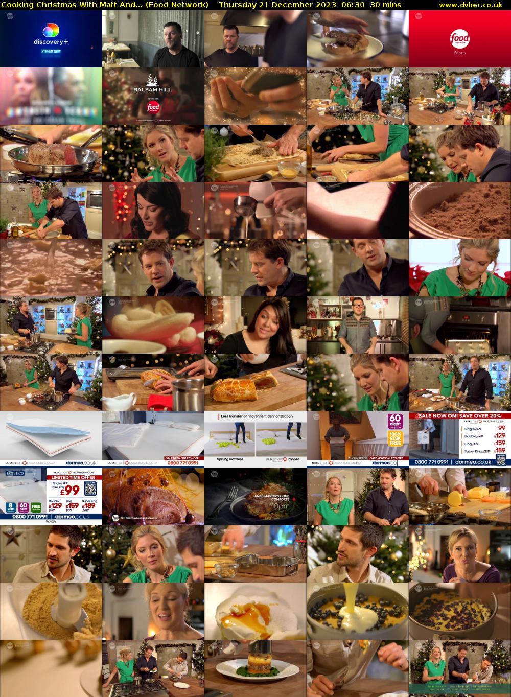 Cooking Christmas With Matt And... (Food Network) Thursday 21 December 2023 06:30 - 07:00