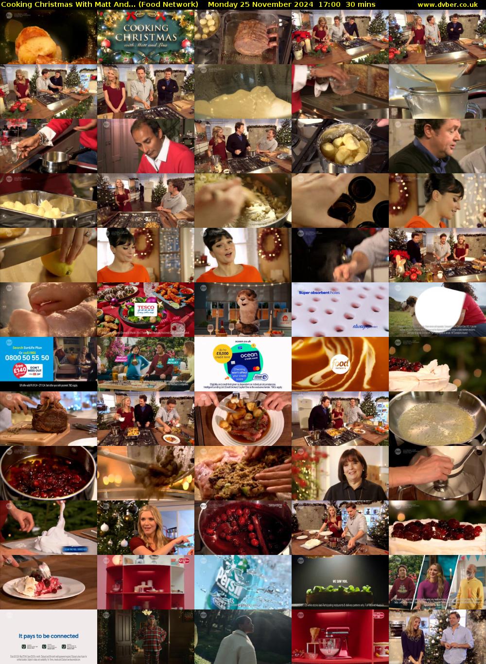 Cooking Christmas With Matt And... (Food Network) Monday 25 November 2024 17:00 - 17:30