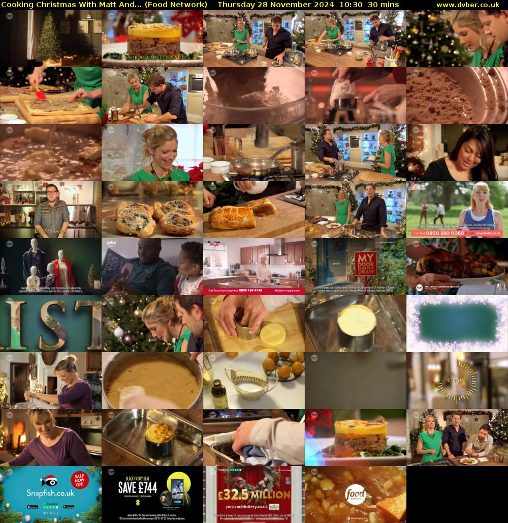 Cooking Christmas With Matt And... (Food Network) Thursday 28 November 2024 10:30 - 11:00
