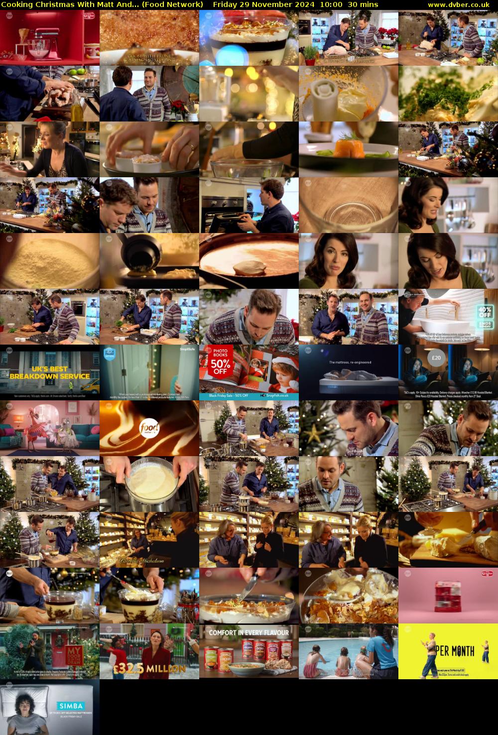 Cooking Christmas With Matt And... (Food Network) Friday 29 November 2024 10:00 - 10:30