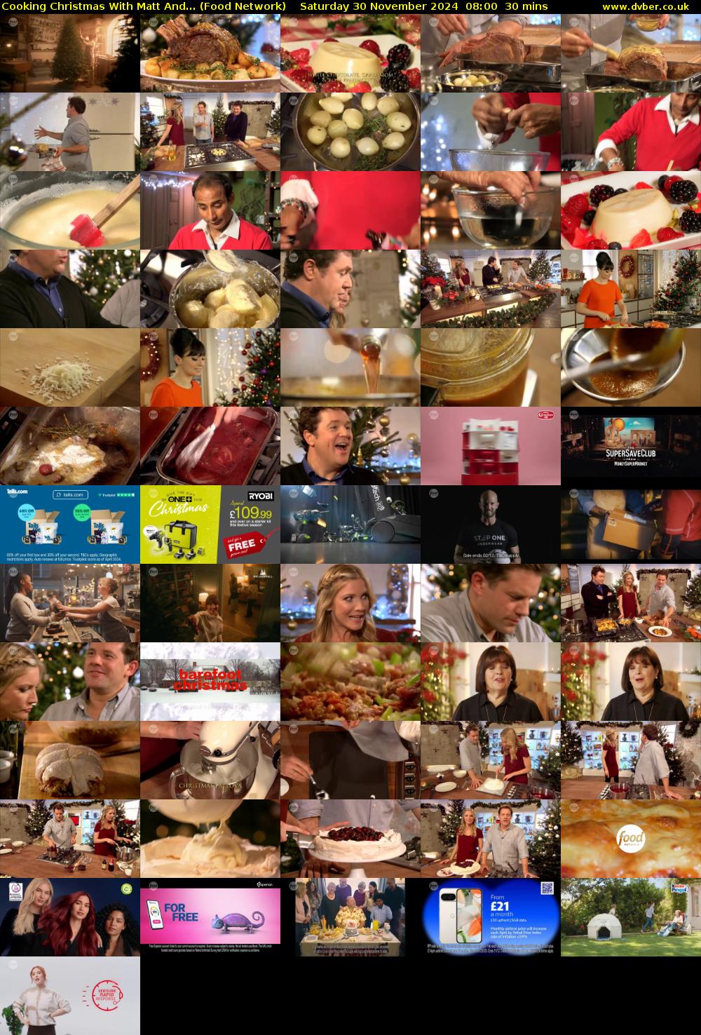 Cooking Christmas With Matt And... (Food Network) Saturday 30 November 2024 08:00 - 08:30