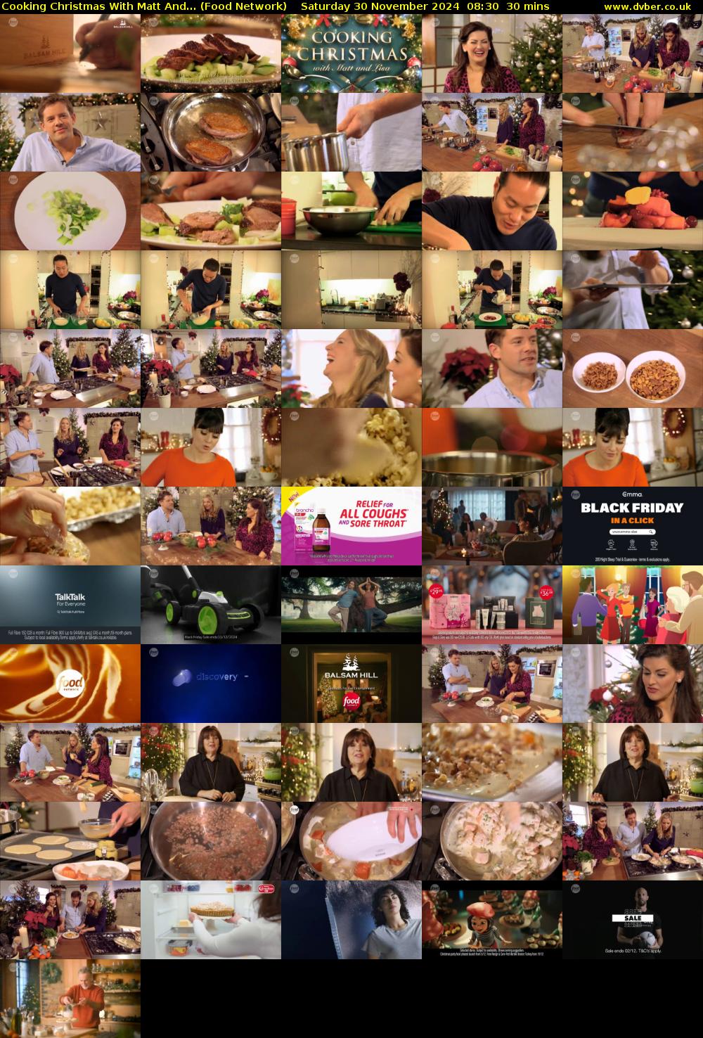Cooking Christmas With Matt And... (Food Network) Saturday 30 November 2024 08:30 - 09:00
